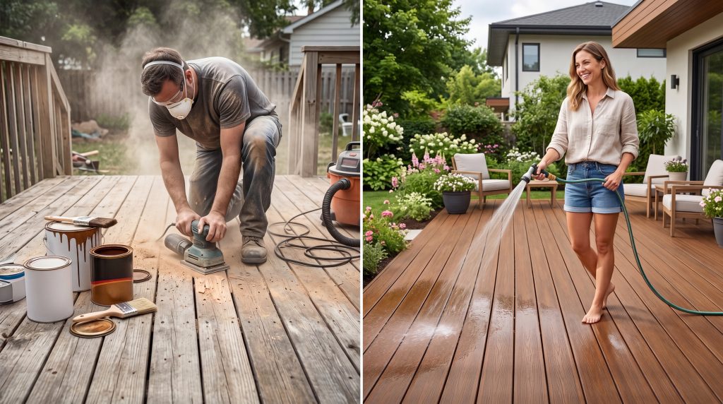 Giải phóng sức lao động: Tạm biệt nỗi ám ảnh bảo dưỡng định kỳ với sàn gỗ nhựa ngoài trời
