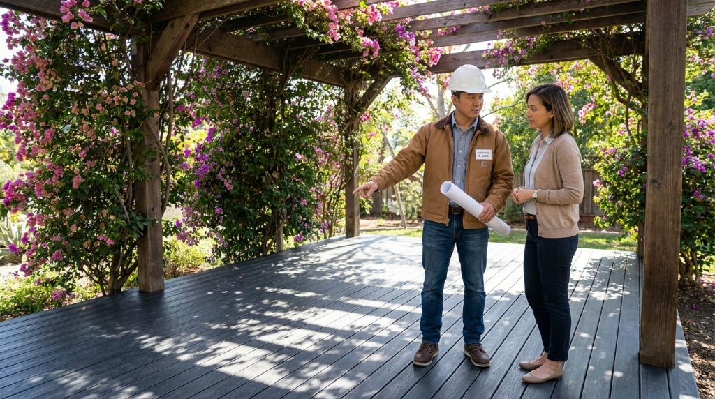 giải pháp làm mát khi lo lắng sàn gỗ ngoài trời có bị nóng không