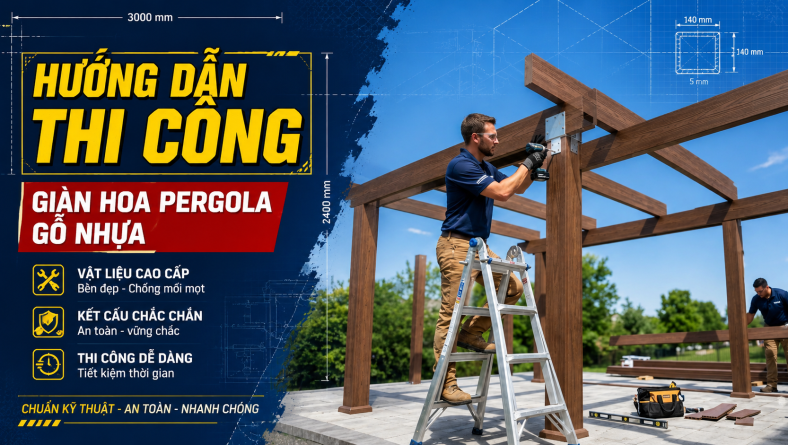 Hướng Dẫn Cách Thi Công Giàn Hoa Pergola Gỗ Nhựa “Chuẩn Chuyên Gia”!