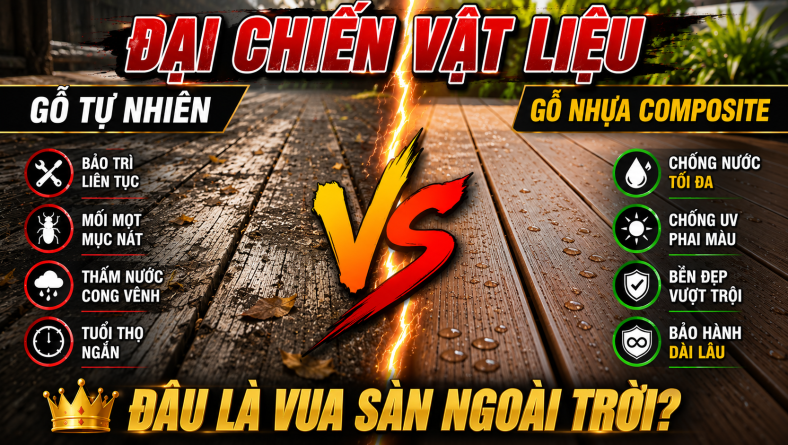 Trận Chiến Thế Kỷ: So Sánh Gỗ Nhựa Composite Và Gỗ Tự Nhiên Ngoài Trời!