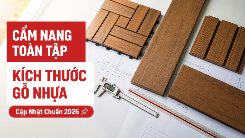Kích thước gỗ nhựa ngoài trời: Cẩm nang toàn tập 3 bảng thông số chuẩn 2026