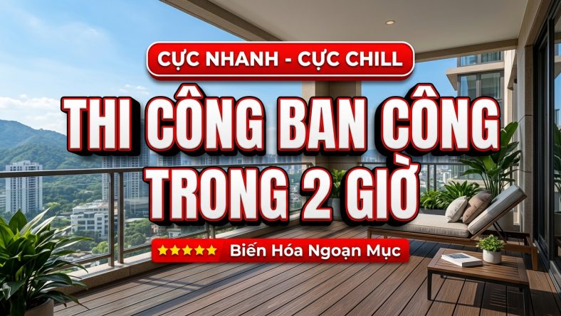 Cận cảnh quá trình tân trang ban công bằng gỗ nhựa vỏn vẹn trong 2 giờ đồng hồ