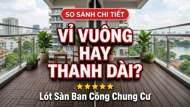 Lót sàn ban công chung cư: Nên chọn mã vỉ vuông hay thanh dài?