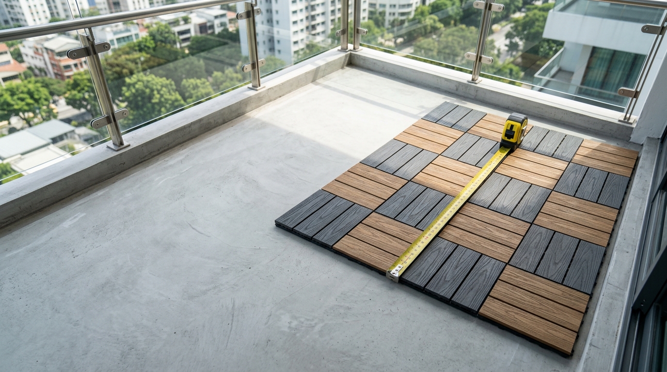 Bước chuẩn bị mặt bằng trước khi tự ghép vỉ gỗ nhựa AWOOD