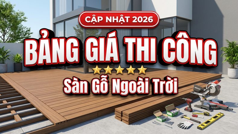 Cập nhật bảng giá thi công sàn gỗ ngoài trời AWOOD trọn gói 2026