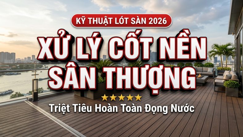 Lót sàn sân thượng cần lưu ý cốt nền thế nào để không đọng nước?