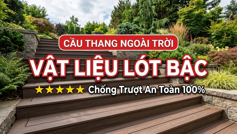 vật liệu lót mặt bậc cầu thang ngoài trời đảm bảo an toàn 100%