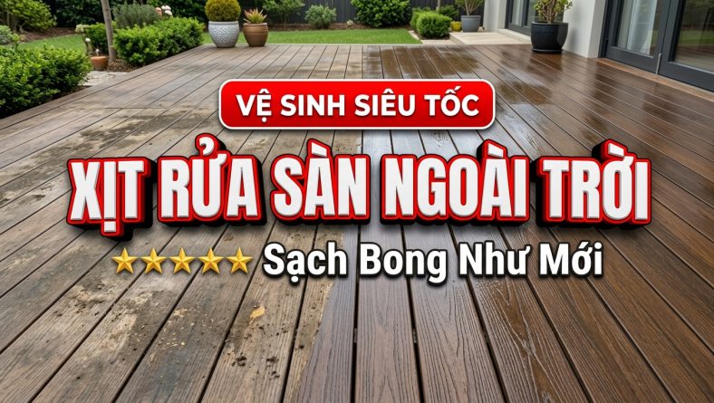 Bật mí cách xịt rửa sàn ngoài trời sạch bong như mới trong 5 phút