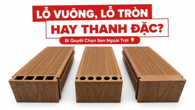 Gỗ nhựa ngoài trời loại rỗng và đặc: Cẩm nang so sánh chuẩn chuyên gia 2026