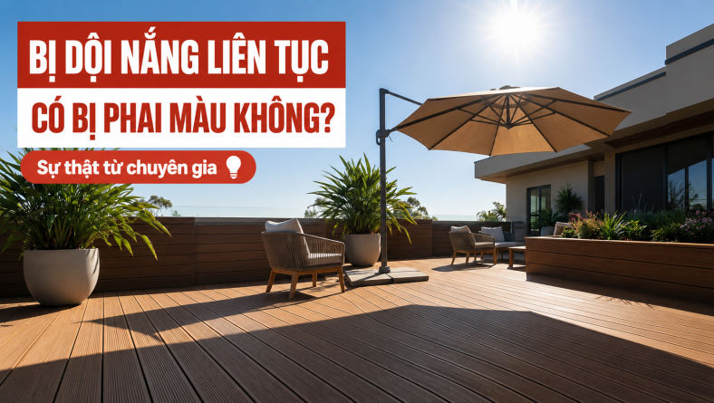 Gỗ nhựa ngoài trời có bị phai màu không: Giải mã 5 sự thật từ chuyên gia hóa học 2026