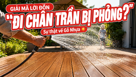 Sàn gỗ ngoài trời có bị nóng không: 5 Giải mã sự thật giúp bạn đi chân trần an toàn mùa hè 2026