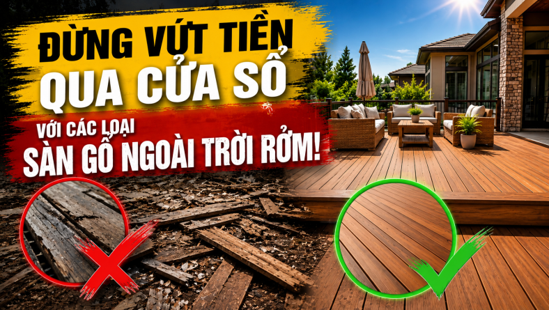 Đừng Vứt Tiền Qua Cửa Sổ Với Các Loại Sàn Gỗ Ngoài Trời “Rởm”!