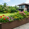 Bồn hoa gỗ nhựa ngoài trời trong sân vườn biệt thự hiện đại