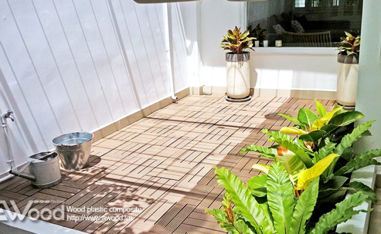 Vỉ gỗ nhựa lót sàn sân vườn
