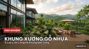 Sàn gỗ nhựa ngoài trời lót sân vườn biệt thự hiện đại đón nắng tự nhiên.