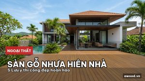 Sàn gỗ nhựa hiên nhà biệt thự hiện đại lát bằng gỗ nhựa ngoài trời cao cấp