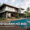 Sàn gỗ nhựa hồ bơi biệt thự cao cấp ngoài trời màu gỗ ấm