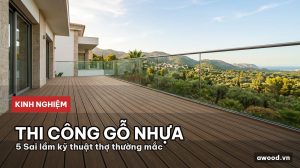 Sàn gỗ nhựa ngoài trời hiện đại lắp đặt tại ban công biệt thự