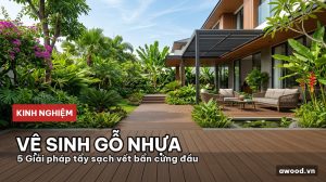 Sàn gỗ nhựa ngoài trời sang trọng tại hiên biệt thự